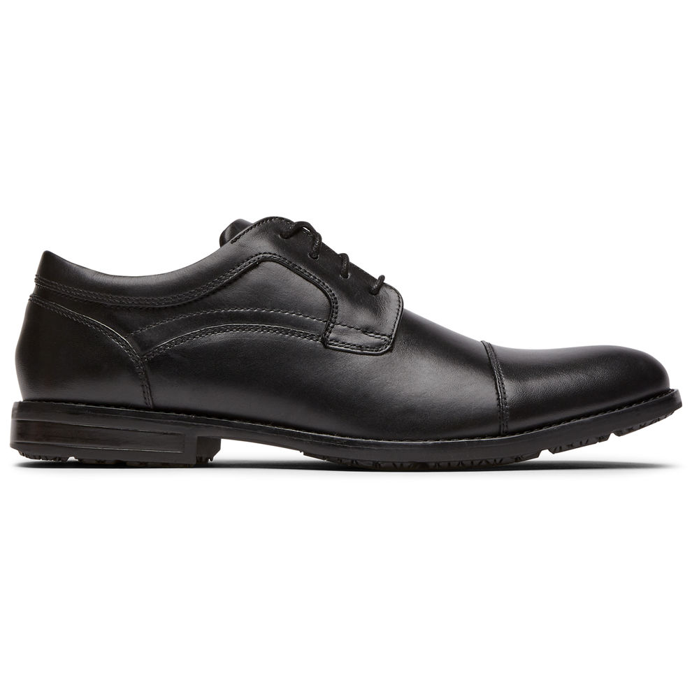 Rockport Mens Oxfords Black - Mykel Cap Toe - UK 312-TGSVLP